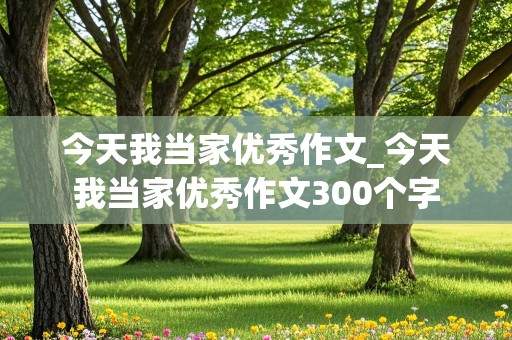 今天我当家优秀作文_今天我当家优秀作文300个字