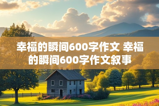 幸福的瞬间600字作文 幸福的瞬间600字作文叙事