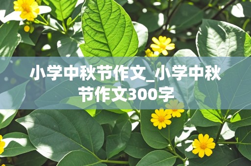 小学中秋节作文_小学中秋节作文300字