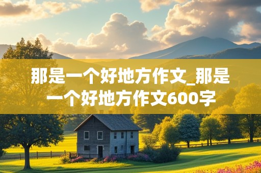 那是一个好地方作文_那是一个好地方作文600字