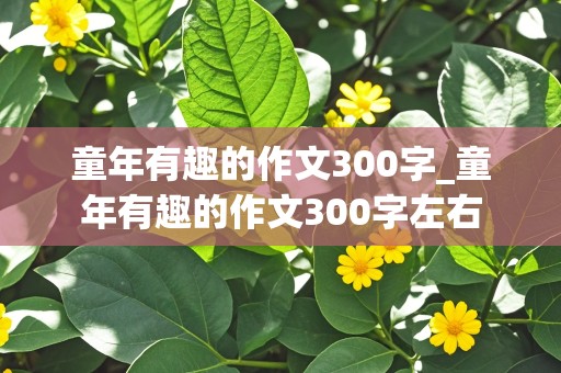 童年有趣的作文300字_童年有趣的作文300字左右