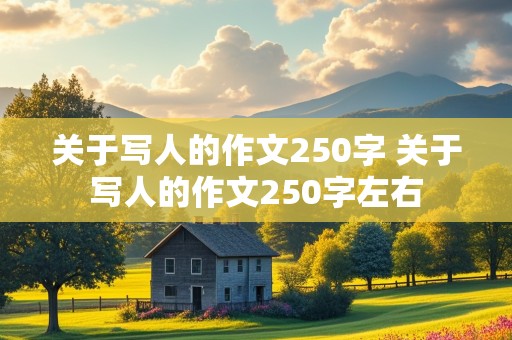 关于写人的作文250字 关于写人的作文250字左右