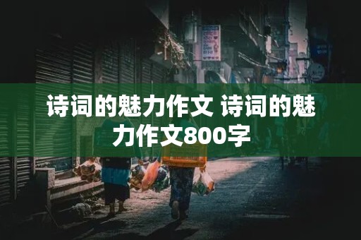 诗词的魅力作文 诗词的魅力作文800字