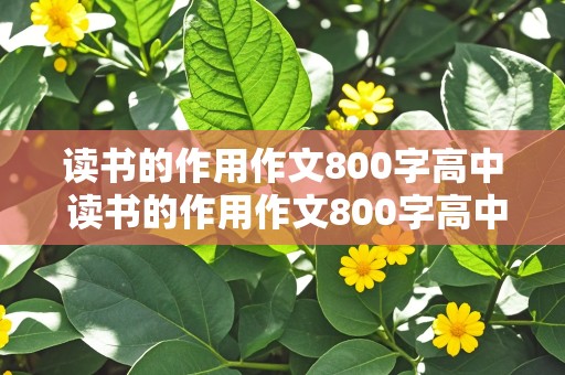 读书的作用作文800字高中 读书的作用作文800字高中议论文