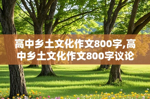 高中乡土文化作文800字,高中乡土文化作文800字议论文