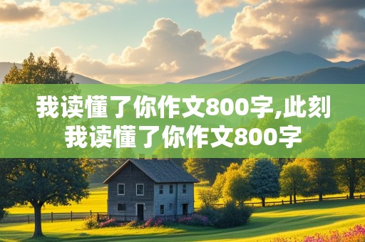 我读懂了你作文800字,此刻我读懂了你作文800字