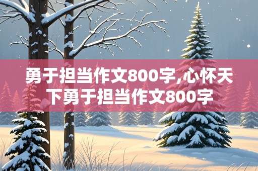 勇于担当作文800字,心怀天下勇于担当作文800字