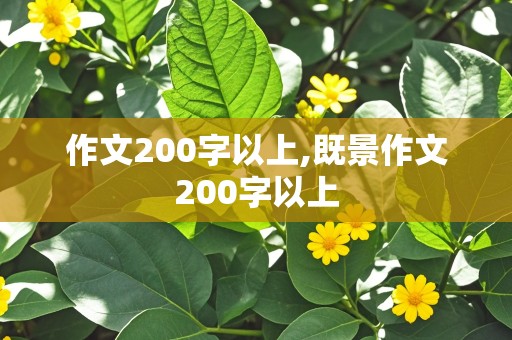 作文200字以上,既景作文200字以上