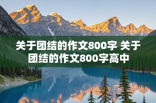 关于团结的作文800字 关于团结的作文800字高中