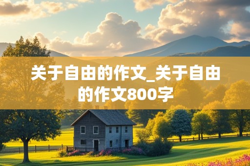 关于自由的作文_关于自由的作文800字