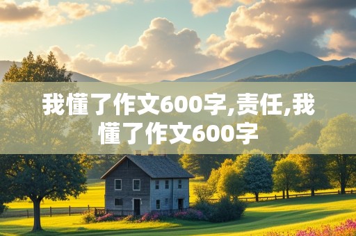 我懂了作文600字,责任,我懂了作文600字