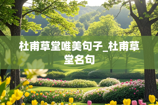 杜甫草堂唯美句子_杜甫草堂名句