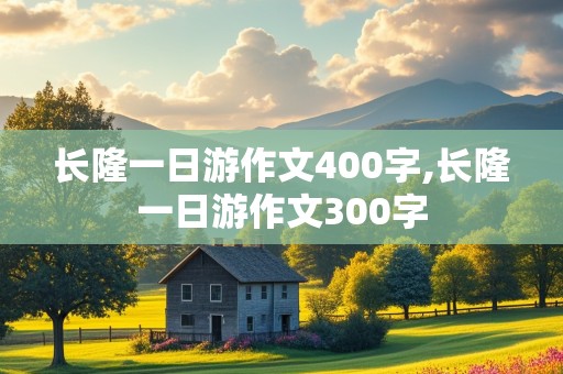 长隆一日游作文400字,长隆一日游作文300字