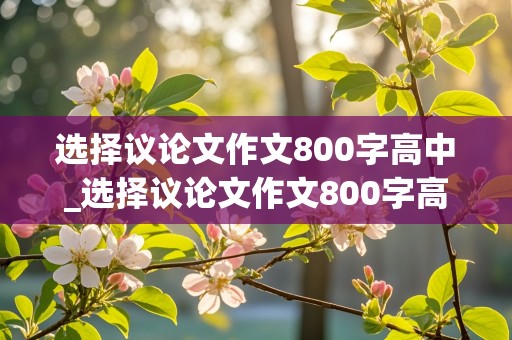 选择议论文作文800字高中_选择议论文作文800字高中的题目