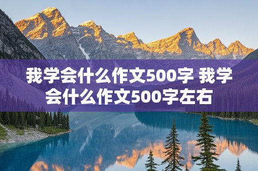 我学会什么作文500字 我学会什么作文500字左右