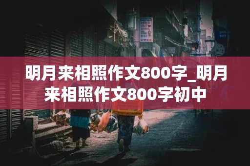 明月来相照作文800字_明月来相照作文800字初中