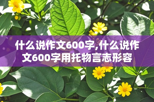 什么说作文600字,什么说作文600字用托物言志形容