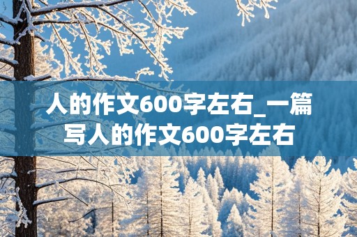 人的作文600字左右_一篇写人的作文600字左右