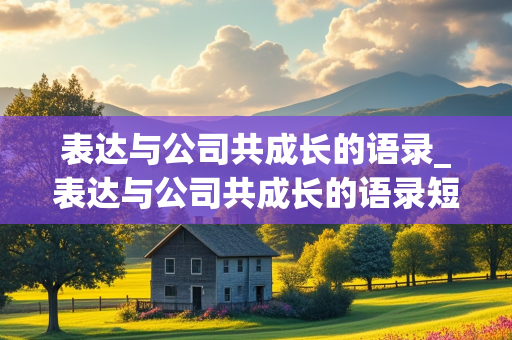 表达与公司共成长的语录_表达与公司共成长的语录短句