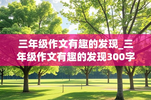 三年级作文有趣的发现_三年级作文有趣的发现300字