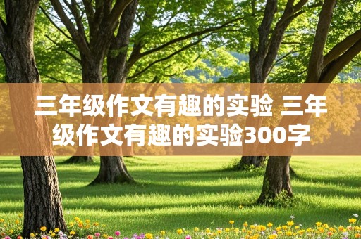 三年级作文有趣的实验 三年级作文有趣的实验300字