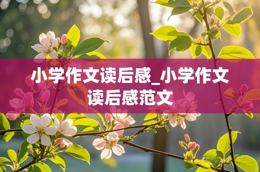 小学作文读后感_小学作文读后感范文