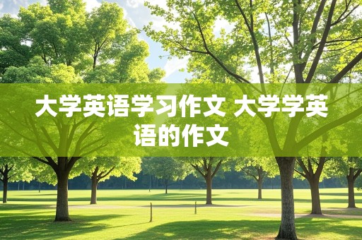 大学英语学习作文 大学学英语的作文