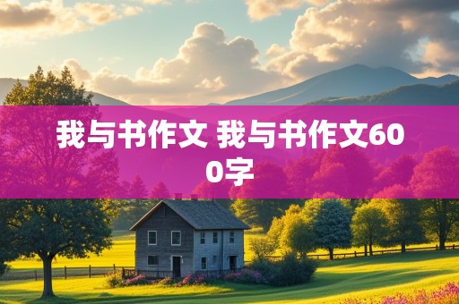 我与书作文 我与书作文600字