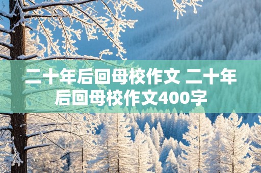 二十年后回母校作文 二十年后回母校作文400字