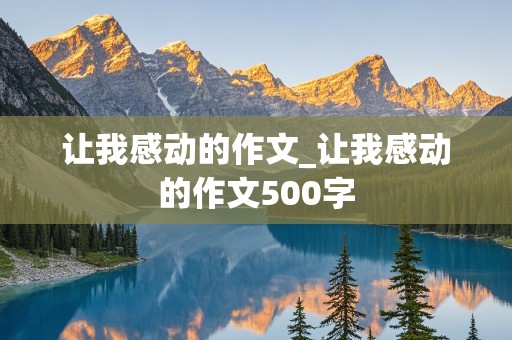 让我感动的作文_让我感动的作文500字