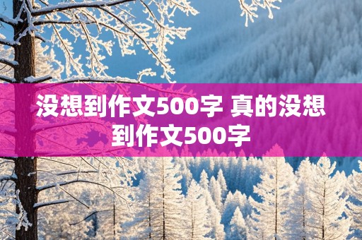 没想到作文500字 真的没想到作文500字