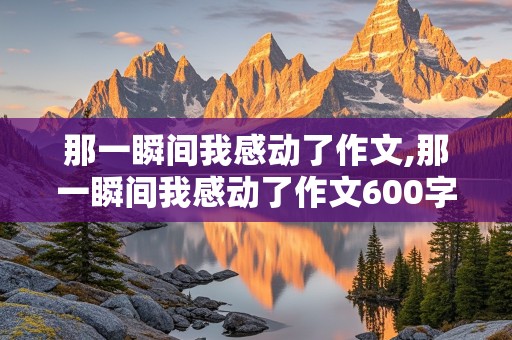 那一瞬间我感动了作文,那一瞬间我感动了作文600字