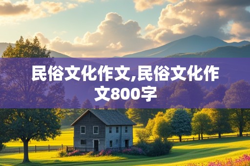 民俗文化作文,民俗文化作文800字