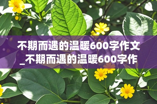 不期而遇的温暖600字作文_不期而遇的温暖600字作文初三