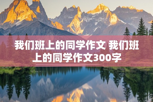 我们班上的同学作文 我们班上的同学作文300字