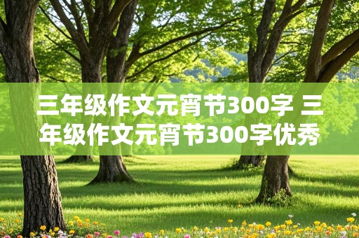 三年级作文元宵节300字 三年级作文元宵节300字优秀作文2020年