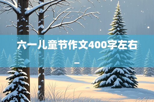 六一儿童节作文400字左右_