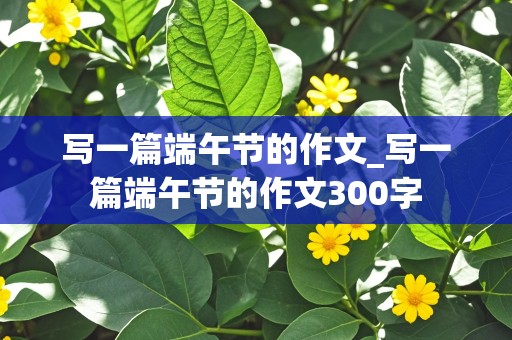 写一篇端午节的作文_写一篇端午节的作文300字