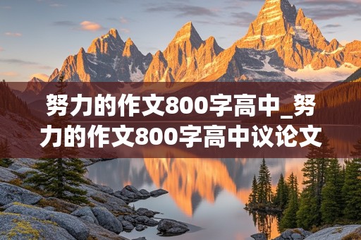 努力的作文800字高中_努力的作文800字高中议论文