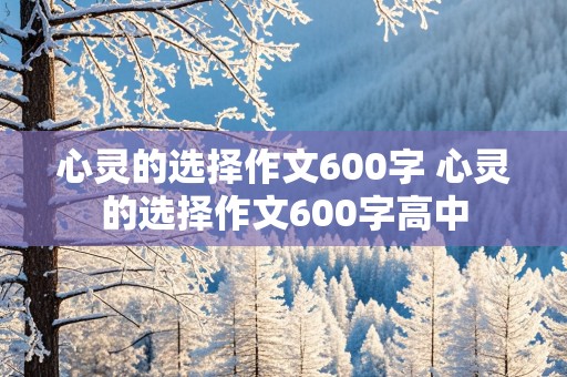 心灵的选择作文600字 心灵的选择作文600字高中