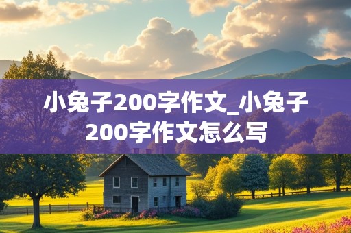 小兔子200字作文_小兔子200字作文怎么写