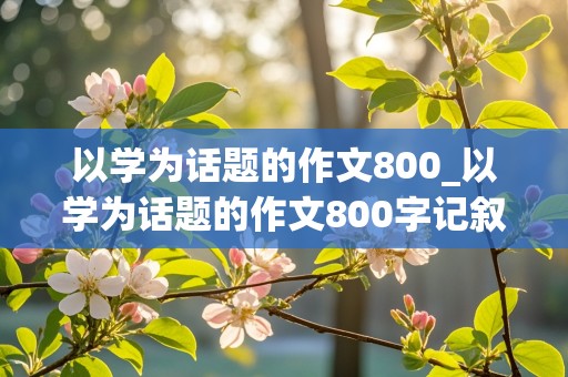 以学为话题的作文800_以学为话题的作文800字记叙文