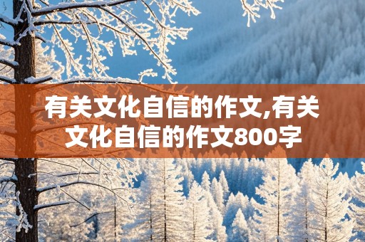 有关文化自信的作文,有关文化自信的作文800字