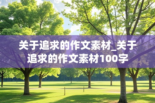 关于追求的作文素材_关于追求的作文素材100字