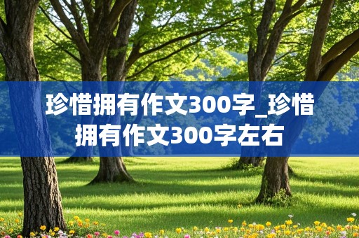 珍惜拥有作文300字_珍惜拥有作文300字左右