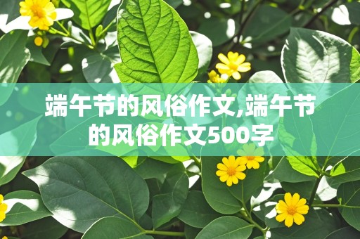 端午节的风俗作文,端午节的风俗作文500字