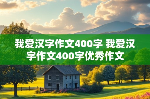 我爱汉字作文400字 我爱汉字作文400字优秀作文