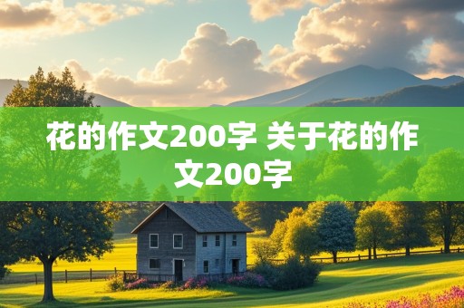 花的作文200字 关于花的作文200字