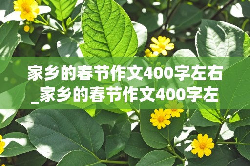 家乡的春节作文400字左右_家乡的春节作文400字左右广东