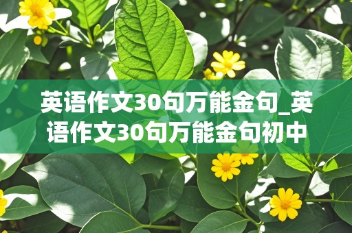 英语作文30句万能金句_英语作文30句万能金句初中